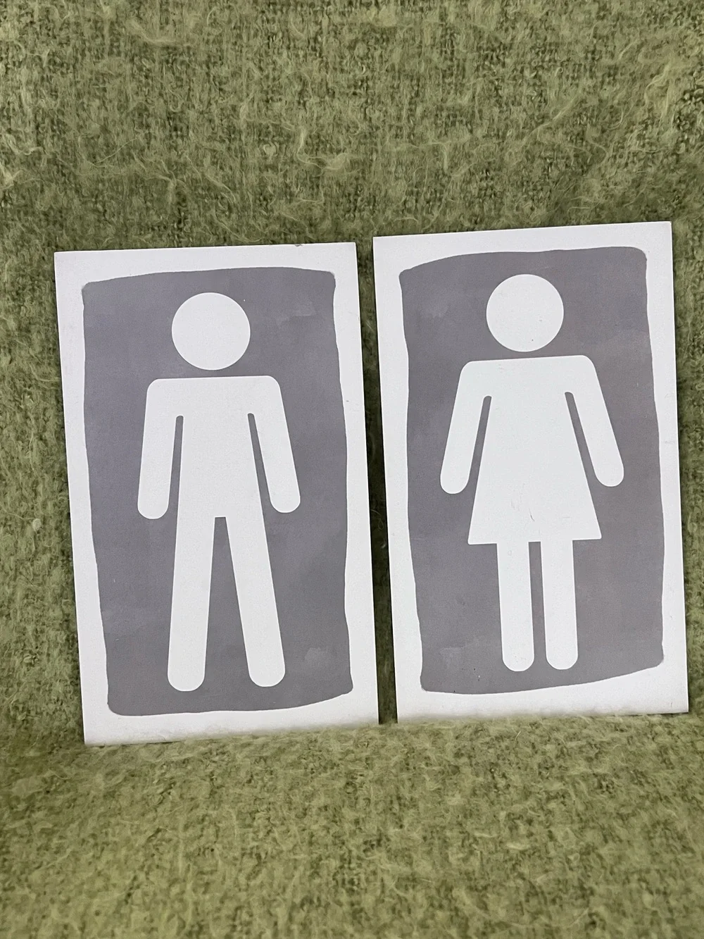 Farmhouse Wood Restroom Signs Set of 2 Gray White Men Women Bathroom Decor 6x10